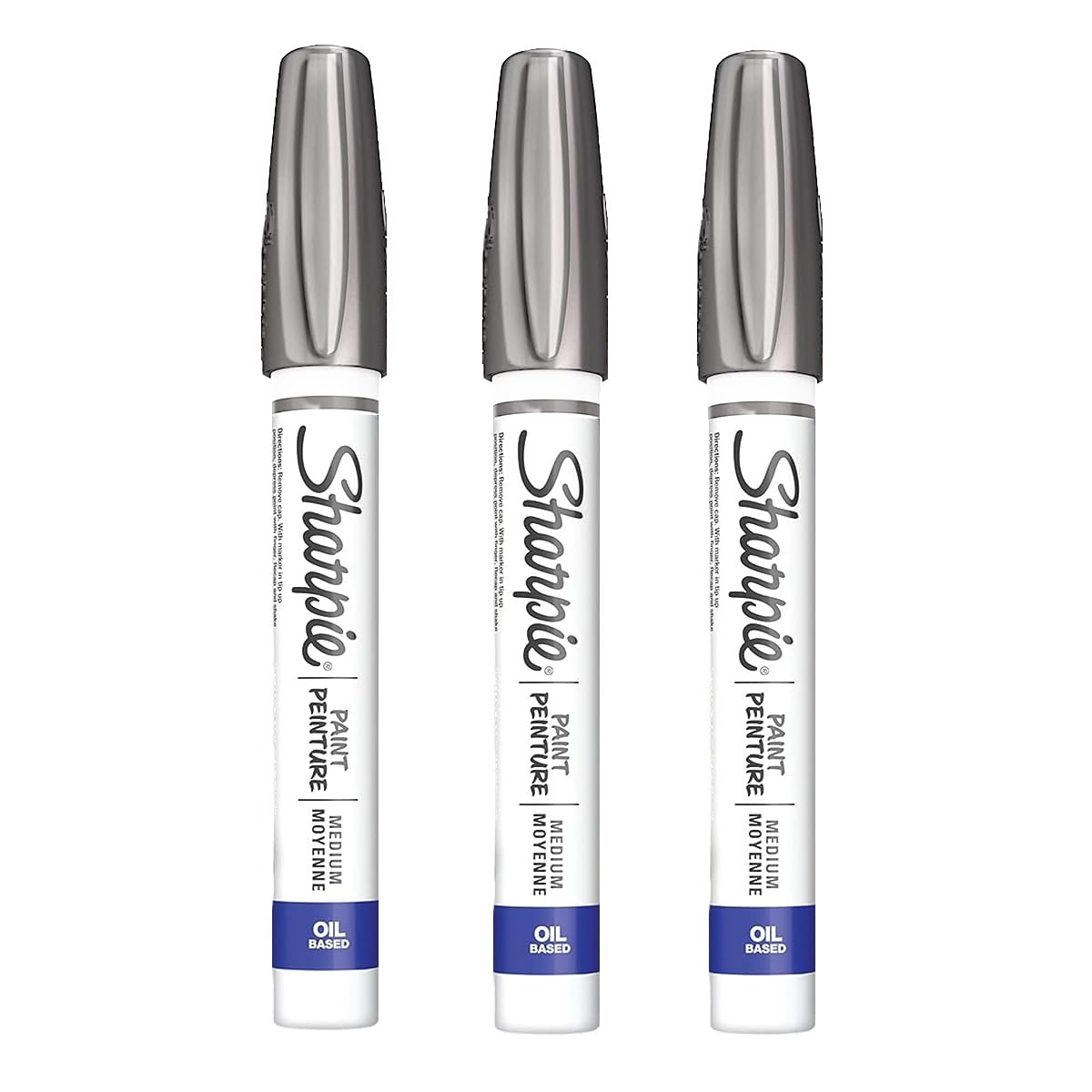 Sharpie OilBased Paint Marker, Medium Point, Metallic Silver Ink, Pack Of 3 3 Pack Swiftsly