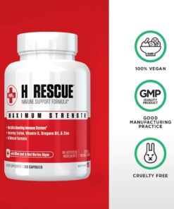 Re+Gen Nutrition H Rescue Immune Support Supplement for Adults, Capsules with Zinc, Vitamin C, L lysine Amino Acid & Oregano Oil for Immunity Health in Men & Women, 120 Capsules 12 61otmmVNTIL