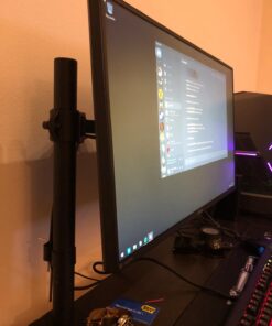 Mount-It! Single Monitor Arm Mount | Desk Stand | Full Motion Height Adjustable Articulating Tilt | Fits 19 21 24 27 29 30 32 Inch VESA 75 100 Compatible Computer Screen | C-Clamp and Grommet Base 59 61owqEOtXL