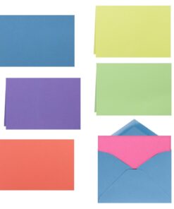 Neon Brights Note Cards / 36 Blank Colorful Greeting Cards And Envelopes Pack / 6 Bright Paper Colors/DIY 3 1/2" x 5" Cards Neon Brights 9 61oy3TQa KL