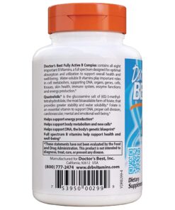 Doctor's Best Fully Active B Complex, Non-GMO, Gluten & Soy Free, Vegan, Supports Energy Production, 30 Count Unflavored 30VC 13 61oyX68e27L