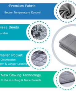 Waowoo Weighted Blanket Adult,25lbs 60"x80" for Restful Sleep. (Inner Layer Dark Gery) 60"x80" 25.0 Pounds 14 61oz5LgUFLL