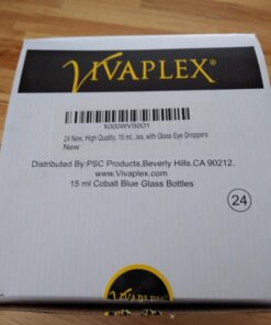 Vivaplex 24, Cobalt blue, 15 ml (1/2 oz) Glass Bottles, with Glass Eye Droppers 42 61p W8VrML