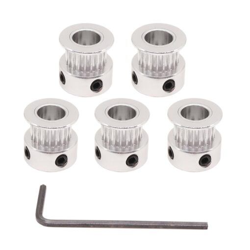 WINSINN GT2 Pulley 20 Teeth 8mm bore 6mm Width 20T Timing Belt Pulley Wheel Aluminum for 3D Printer (Pack of 5Pcs) 6mm Belt 20 Tooth 8mm Bore