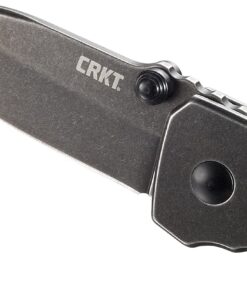 CRKT Squid Folding Pocket Knife: Compact EDC Straight Edge Utility Knife with Stainless Steel Blade and Framelock Handle Black Stonewash 31 61p08s55pzL