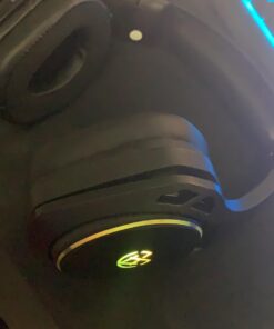 Tatybo Wireless Gaming Headset for PS4, PS5, PC - 2.4GHz Gaming Headphones with Detachable Noise Canceling Microphone, 30-Hr Battery Gaming Headsets for Laptop, Switch, Mac (Black) Black 38 61p0qlkvmEL