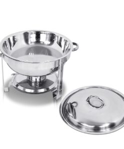 SUPER DEAL Pack of 6 Deluxe Full Size Round Durable Frame 5 Qt. Stainless Steel Chafing Dish, Dinner Serving Buffer Warmer Set 15 61p179 ktwL