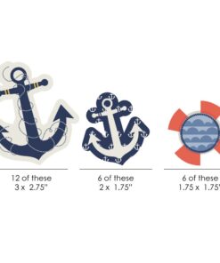Alternative view of Big Dot of Happiness Ahoy Nautical - DIY Shaped Baby Shower or Birthday Party Cut-Outs - 24 Count