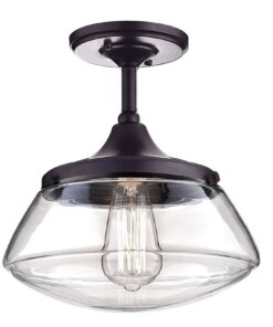 CLAXY Vintage Metal Glass Ceiling Light 1-Light Pendant Lighting Chandelier Oil-Rubbed Bronze 23 61p2kUSc8nL