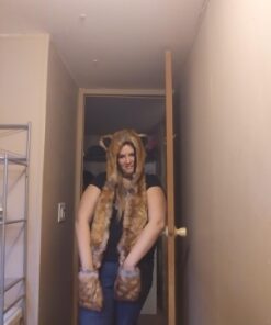 Fox Animal Hood Mittens Gloves Scarf Paws Prints and Ears, Furry Hoodie 21 61p42CSVtL