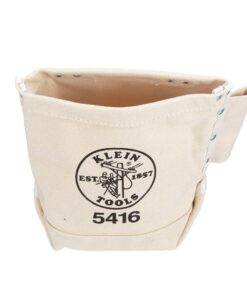 Klein Tools 5416 Tool Pouch, Small Tool Bag for Bolt Storage with Bull Pin Loops and Belt Strap Connect, 5 x 10 x 9-Inch 1 Count (Pack of 1) 13 61p4jnl7 ZS