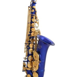 Lazarro Professional Royal Blue Body Gold Keys Eb E Flat Alto Saxophone with 11 Reeds, Case, Music Book and Many Extras, 360-BU 11 61p67fbwrL