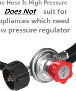 DOZYANT 4 Feet High Pressure Propane 0-20 PSI Adjustable Regulator with QCC1 / Type1 Hose - Fits for Propane Burner Turkey Fryer Smoker and More Appliances - Safety Certified 7 61p7Zjgx3aL