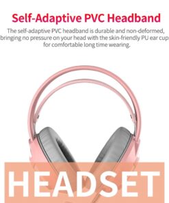 Alternative view of Ajazz AX120 Stereo Gaming Headset Noise Cancelling Over Ear Headphones with Mic Bass Surround Soft Memory Earmuffs 50mm Pink