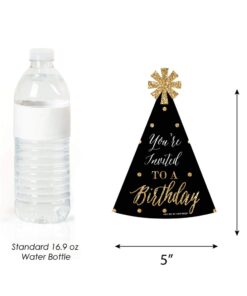 Big Dot of Happiness Chic Happy Birthday - Pink, Black and Gold - Shaped Fill-In Invitations - Birthday Party Invitation Cards with Envelopes - Set of 12 12 61p88kMDkRL