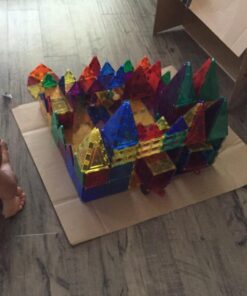 Shapemags Magnetic Tiles for Kids 100 Piece Set - Educational 3D Magnetic Building Blocks for Toddlers - Construction Magnet Toys Kit with Car Base and Stabilizer Plate 100pcs 24 61p8jp6mzNL