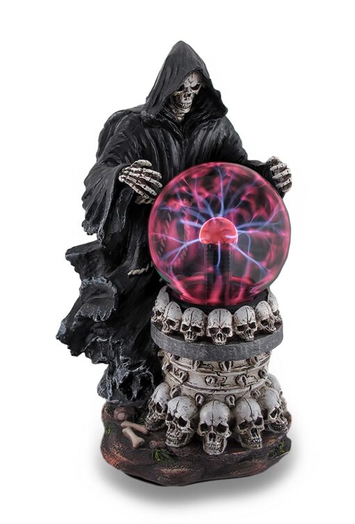 Zeckos Destroyer of Worlds Grim Reaper Plasma Crystal Ball Accent Lamp