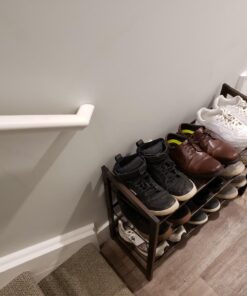 SONGMICS 3-Tier Shoe Rack Storage, Adjustable Metal Mesh Shoe Organizer Stand, Flat/Angled Stackable Shoe Rack Shelf for 9-12 Pairs, Shoe Tower for High Heels, Sneakers, Bronze, 12.1" x 29.1" x 24.7" 36 61pANu4gb2L