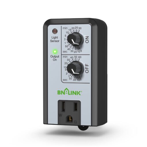 BN-LINK Short Period Repeat Cycle Intermittent Timer, Interval Timer - Day, Night, or 24 Hour Operation, Photocell Light Sensor Dusk to Dawn for Hydroponics Aquaponics Aeroponics 4.3 in * 2.3 in* 2.1 in