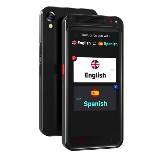 HASLED Instant Two-Way Language Translator Device, High Accuracy Real Time Translator with 138 Languages, Portable Online Offline Translation for Business Learning Travel (Black) Z6 Black