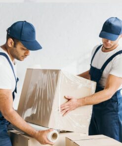 Stretch Film, PANDRI 4 Rolls Stretch Wrap with Handles Industrial Strength, Clear Shrink Wrap, Plastic Wrap for Moving Pallet Wrap, 15" x 1200 Ft Per Roll, 60 Ga, 2 Handles 18 61pD47kUvjL