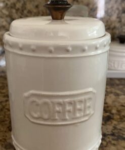 Mud Pie Ceramic Coffee Canister Door Knob Handle, White 25 61pDgphiyEL