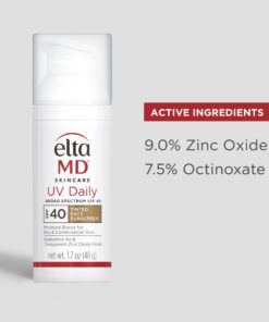 EltaMD UV Daily Tinted Sunscreen with Zinc Oxide, SPF 40 Face Sunscreen Moisturizer, Helps Hydrate Skin and Decrease Wrinkles, Lightweight Face Sunscreen, Absorbs Into Skin Quickly, 1.7 oz Pump 33 61pDxdWbJ9L