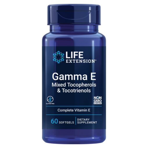 Life Extension Gamma E Mixed Tocopherols & Tocotrienols – Complete Vitamin E Spectrum, Antioxidant Protection – Non-GMO, Gluten-Free – 60 Softgels