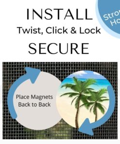 Screen Door Magnets – Twist, Click and Lock - Keep People and Pets Safe – Magnetic Screen Door Magnet Saver – Screen Door Magnet Decoration - Robbins Aria (Palm Tree) Ptb606 12 61pE9rSSlL