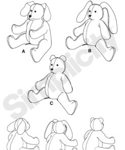 Simplicity US8044OS Children's Stuffed Animal Toy Sewing Pattern, One Size 37 61pF6XVqhL
