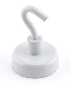 Master Magnetics White Magnetic Hook Set - 1" Diameter, 1.5" Height, 9 Pound Pull, Pack of 8, MHHH9X8 21 61pG29MvBPL