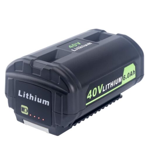 Epowon OP4060 40V 6.0 Ah Lithium-Ion Battery Replacement for Ryobi OP4026A OP4030 OP4040 OP4050 OP4060A 40V Li-ion Cordless Power Tools with Fuel Gauge