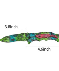 Promithi Camo EDC Small Pocket Knife Stainless Steel Blade Camping Hunting Survival Outdoor Folding Knife,Collection Knives,8 Inch,Colorful,with Belt Clip (Yellow) 21 61pI3uE8GL