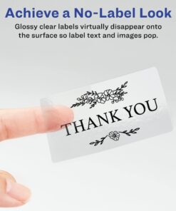 Avery Printable Blank Rectangle Labels, 2" x 3", Glossy Crystal Clear, 80 Customizable Labels (22822) 80 Labels Glossy Clear 21 61pJ1U tIPL
