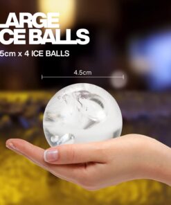 Housewares Solutions Froz Ice Ball Maker – Novelty Food-Grade Silicone Ice Mold Tray With 4 X 4.5cm Ball Capacity 33 61pL0vV7Q7L