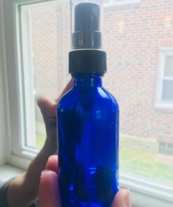 Vivaplex 2 oz Glass Bottles, with Black Fine Mist Sprayers, Cobalt Blue, 12-Count 48 61pLC y568L