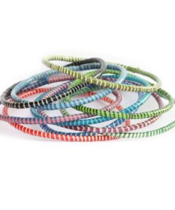 New Charms Recycled Flip Flip Bracelets in Your Choice of Colors - Handmade in Mali, West Africa Clear with Blue 13 61pLb7ZtIAL