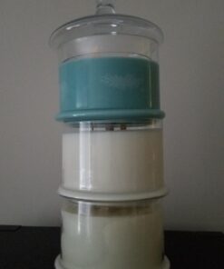 MyGift Modern 3 Tier Clear Glass Stacking Apothecary Jars with Lid, Round Glass Display Candy and Cookie Containers, 16 inch Tall 33 61pMI77hR0L