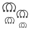 Ruifan 8-12PCS 16G Surgical Steel CBR Nose Septum Horseshoe Earring Eyebrow Tongue Lip Nipple Helix Tragus Piercing Ring 6-16mm Black 16 61pNZ7Wly6L