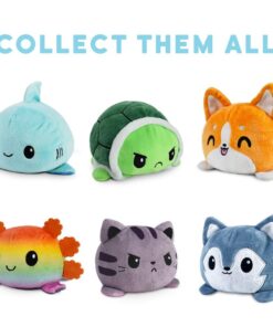 TeeTurtle - The Original Reversible Cat Plushie - Orange Tabby - Cute Sensory Fidget Stuffed Animals That Show Your Mood Happy + Angry Orange Tabby 14 61pNaUCKeZL