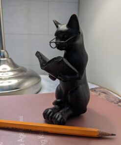Young's Inc. Cat Figurine - Cute Cat Statue - Whimsical Cat Decor for Cat Lovers - Cat Collectibles and Meditation Decor - Cat with Eye Glasses - 4'' L X 3'' W X 5'' H Sitting Up 39 61pOoZoUU L