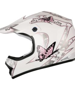 Alternative view of XFMT DOT Youth Kids Motocross Offroad Street Dirt Bike Helmet Goggles Gloves ATV Mx Helmet … Pink Butterfly Large