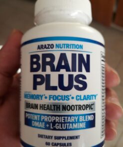 Premium Brain Function Supplement – Memory, Focus, Clarity – Nootropic Booster with DMAE, Bacopa Monnieri, L-Glutamine, Multi Vitamins, Multi Minerals - Arazo Nutrition 28 61pP7SiUkL
