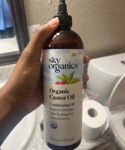 Sky Organics Organic Castor Oil (16 oz), USDA Certified Organic, 100% Pure, Cold Pressed, Hexane Free, Boost Hair Growth, Use with Castor Oil Pack, Includes Exclusive EBOOK Unscented 16 Fl Oz (Pack of 1) 29 61pPHHSf8rL
