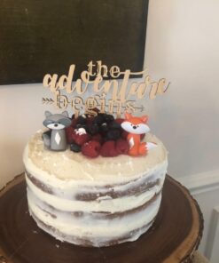 Ella Celebration The Adventure Begins Wooden Wedding Cake Topper, IMPROVED Arrow Rustic Wood Decoration 8 Inch Width (Adventure Begins) 33 61pPLOAseLL