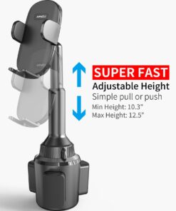 Alternative view of APPS2Car Solid Cup Holder Phone Mount for Car Truck with Quick Extension Long Arm Fast Swivel Adjustable Height 360 Rotatable Low Profile Universal Mobile Mount Compatible with All Cell Phone iPhone Black