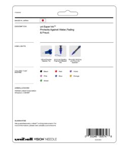 Alternative view of Uniball Vision Needle Rollerball Pens, Assorted Pens Pack of 8, Fine Point Pens with 0.7mm Ink, Ink Black Pen, Pens Fine Point Smooth Writing Pens, Bulk Pens, and Office Supplies