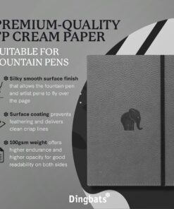 Dingbats A5 Wildlife Notebook Journal Hardcover, Cream 100gsm Ink-Proof Paper, 6.1 x 8.5 inches, 192 pages (Gray Elephant, Lined) Gray Elephant 14 61pRUMHFcLL