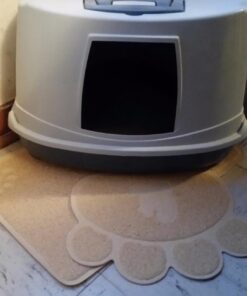 PET MAGASIN Cat Litter Mat (2-Mat Set) - Soft and Durable Pet Litter Mats for Cats, Dogs, and Puppies - One Big (24.5'' x 16.5'') and One Small (15.5'' x 12.5) Medium 35 61pTnlT PsL