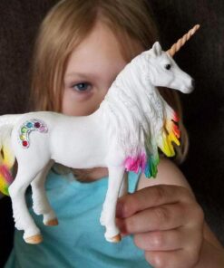 Schleich bayala, Unicorn Toys for Girls and Boys, Rainbow Unicorn Mare, Unicorn Toy Figurine with Gems, Ages 5+ 23 61pURx2k6 L